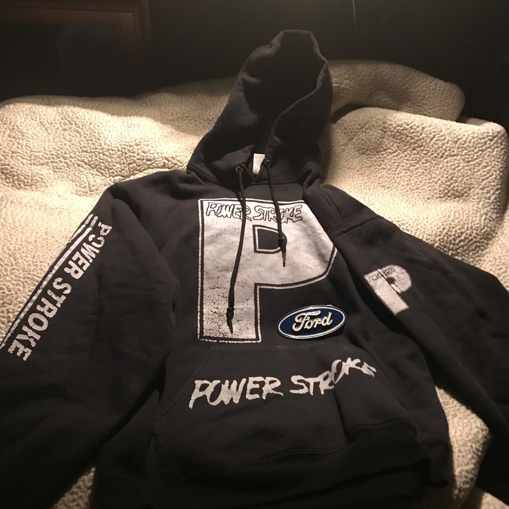 Powerstroke hoodie and belt buckle